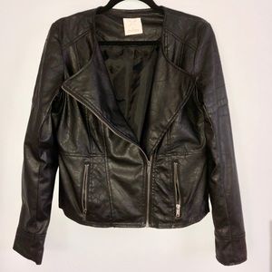 grungy pleather zipped jacket